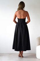 Sasha Dresses 1*DONE-KAO226J12-DARIA HALTER NECK MIDI DRESS BLACK