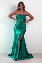 Karra Bodycon Strapless Gown | Emerald Green - Oh Hello Clothing