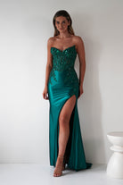 Dallas Luxe Embellished Gown | Emerald Green - Oh Hello Clothing