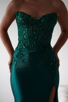 Dallas Luxe Embellished Gown | Emerald Green - Oh Hello Clothing