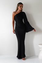 Black Tie Dresses - Elegance Silky Maxi  | Black