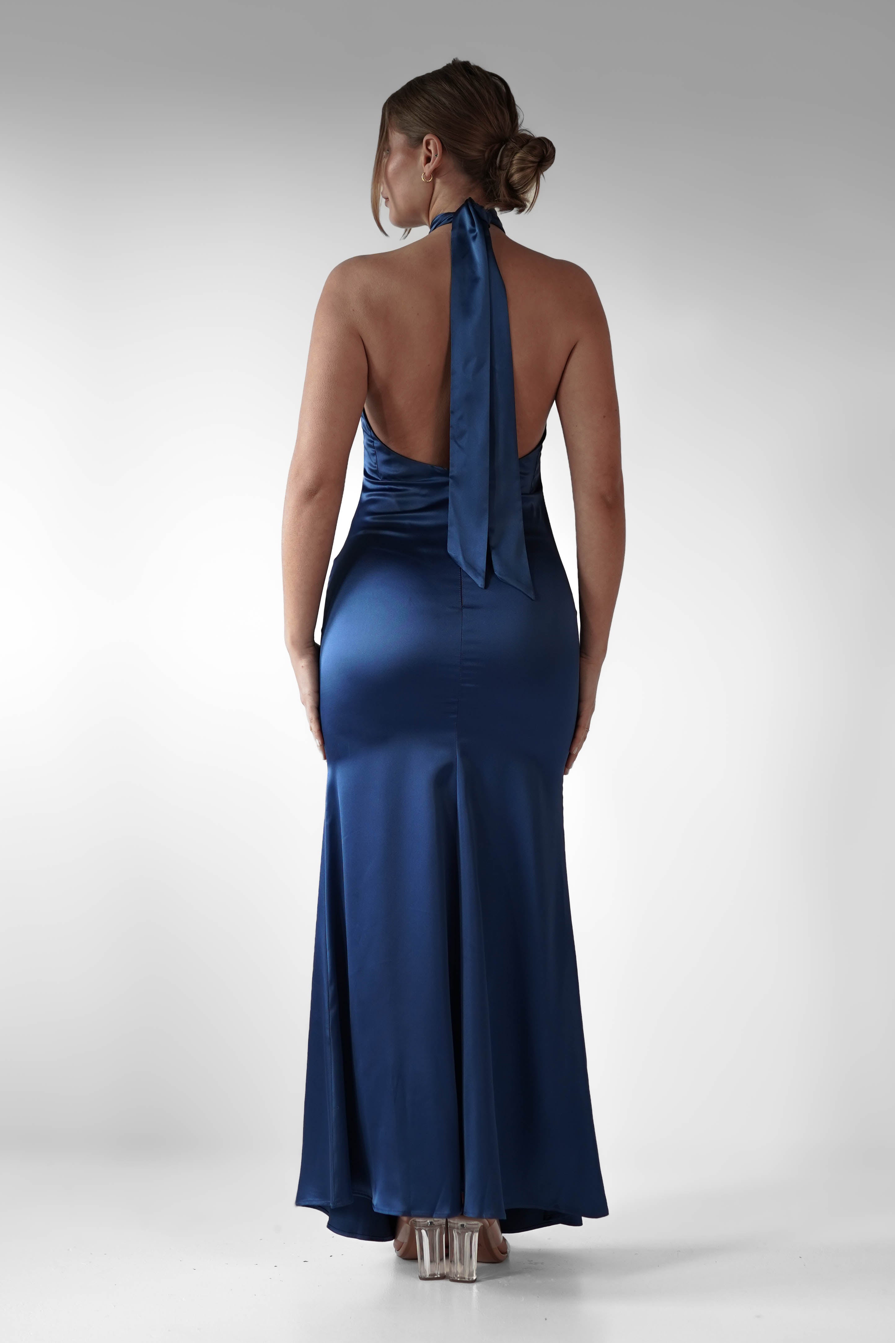 amedeo plunge halter neck maxi dress Amedeo Plunge Halter Neck Maxi Dress
