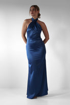 Kartia Halterneck Maxi Gown | Navy - Oh Hello Clothing