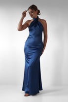 Kartia Halterneck Maxi Gown | Navy - Oh Hello Clothing