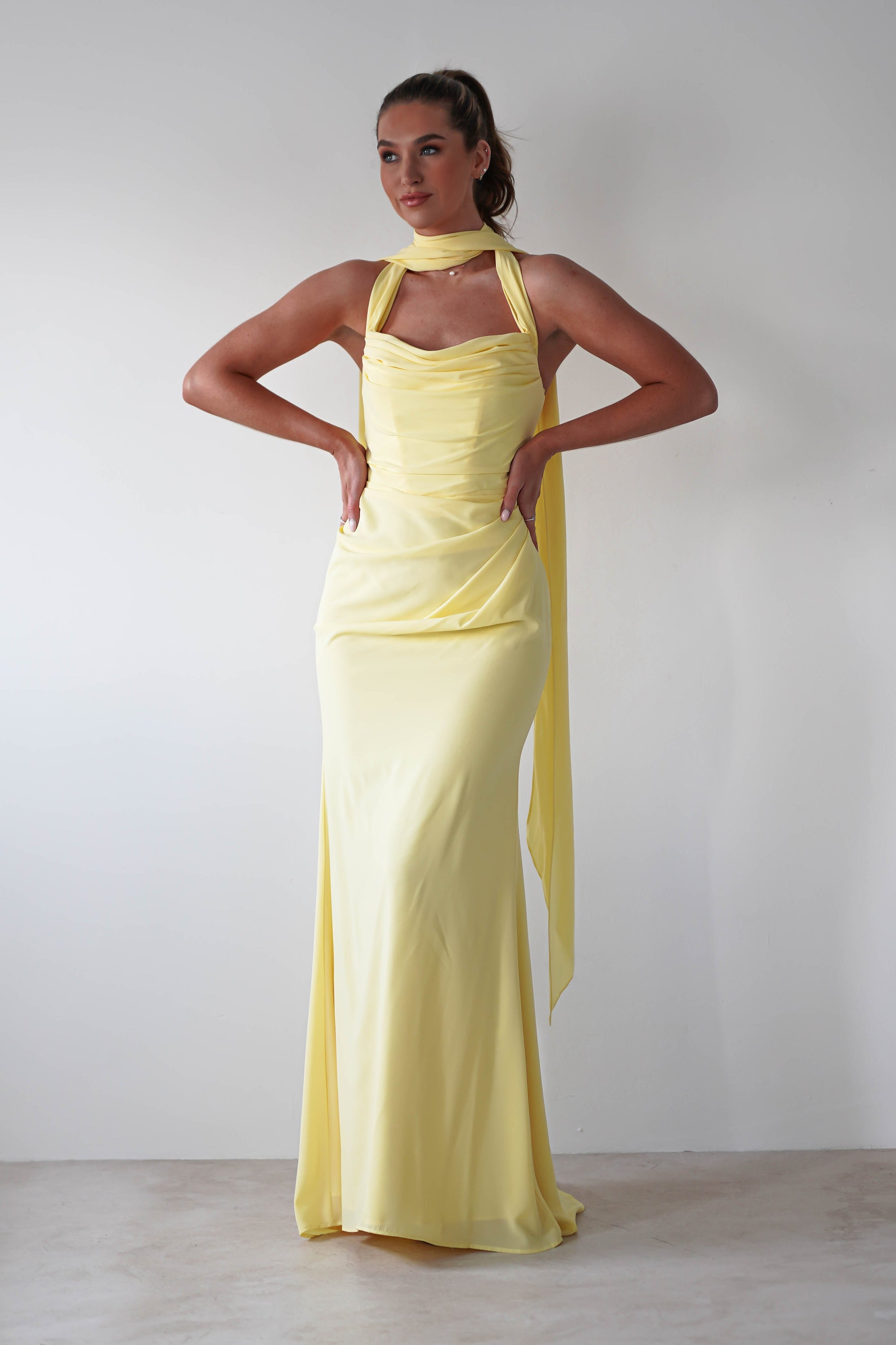 Lisa Multiway Chiffon Gown | Yellow - Oh Hello Clothing