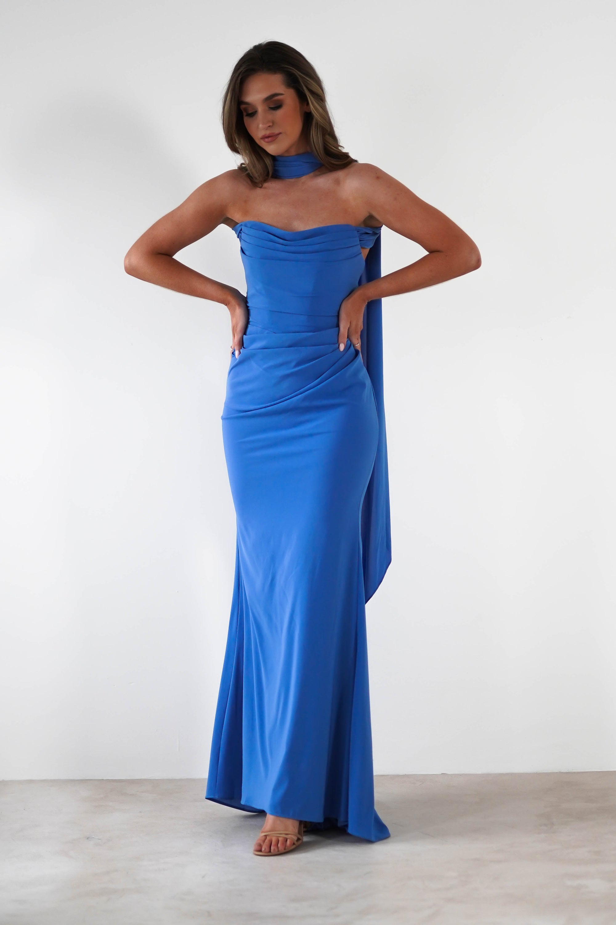 Lisa Multiway Chiffon Gown | Blue - Oh Hello Clothing
