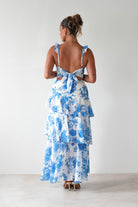 SASHA Wedding Guest Dresses 1 *DONE Madrid Ruffle Floral Maxi Dress | Blue