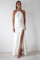 Franca Diamante Halterneck Maxi  | White - Oh Hello Clothing