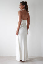 Franca Diamante Halterneck Maxi  | White - Oh Hello Clothing