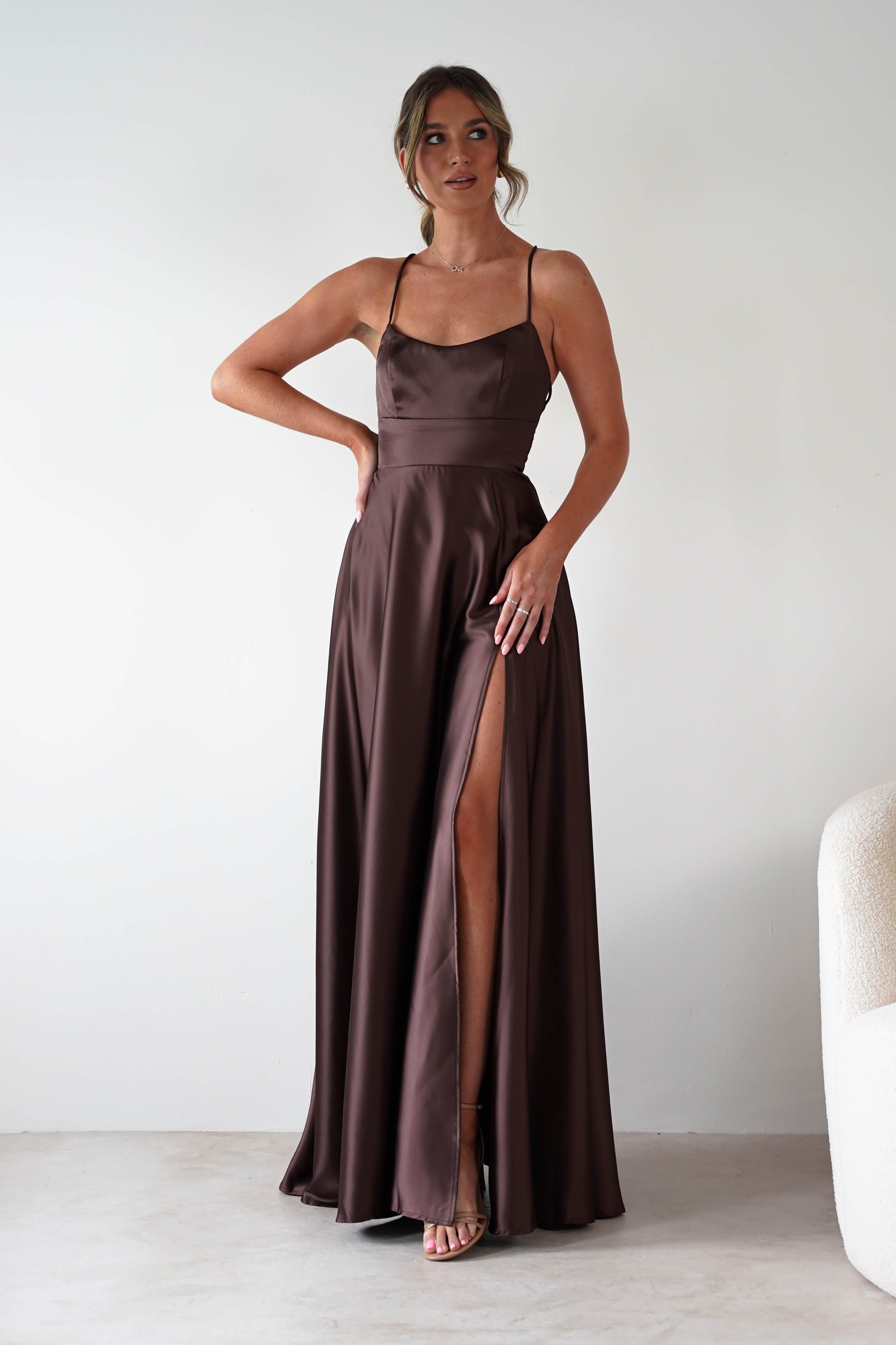 MANIJU Dresses 1*DONE - MANIJU-MF21160- SHANTAL IN NEW COLOUR- BROWN