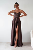 MANIJU Dresses 1*DONE - MANIJU-MF21160- SHANTAL IN NEW COLOUR- BROWN