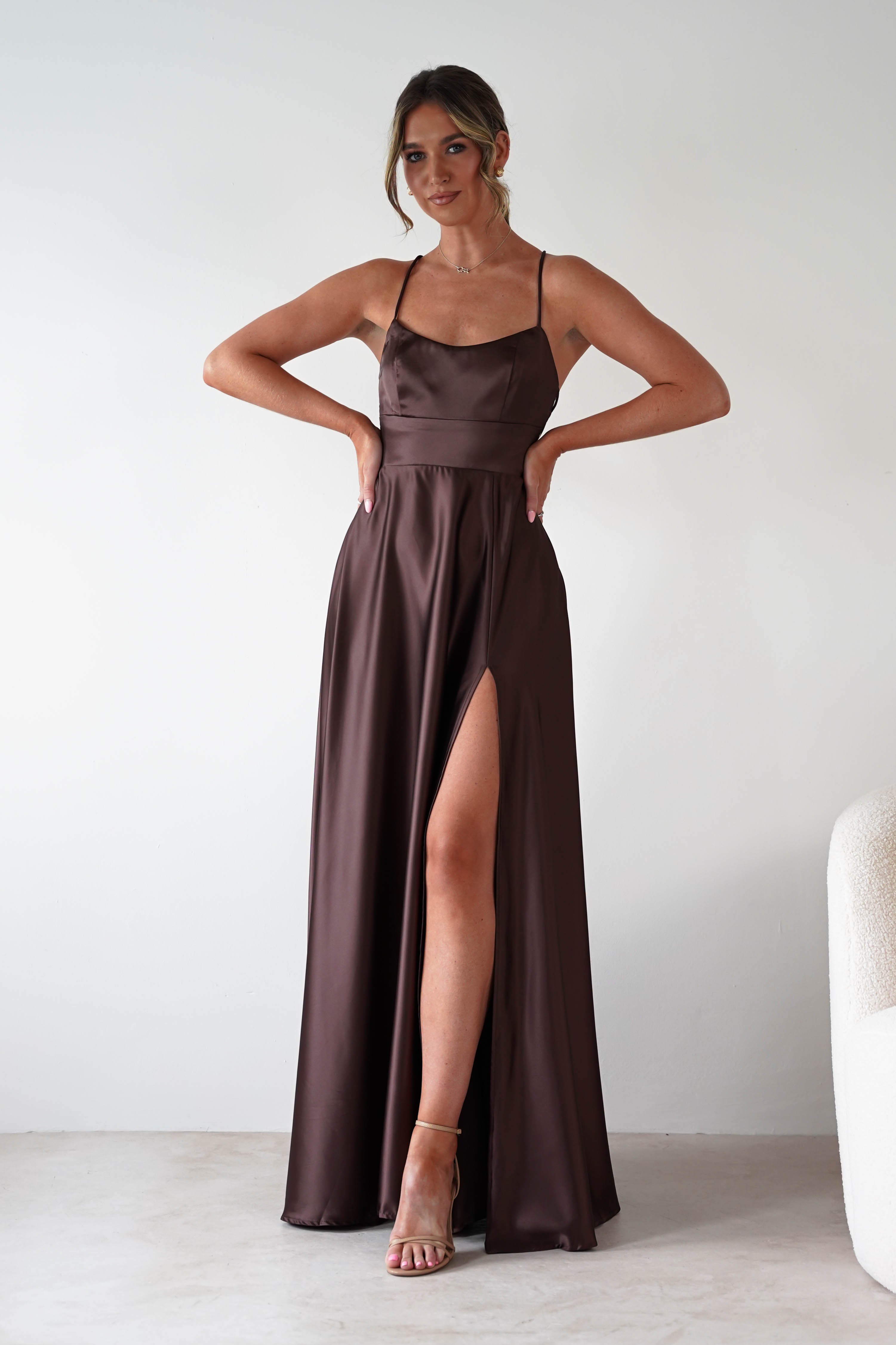 MANIJU Dresses 1*DONE - MANIJU-MF21160- SHANTAL IN NEW COLOUR- BROWN
