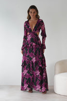 MANIJU Dresses 1*DONE -MANIJU-MF23061-OLIVEMULTI DRESS/ PINKPRINT ON THE OUTSIDE