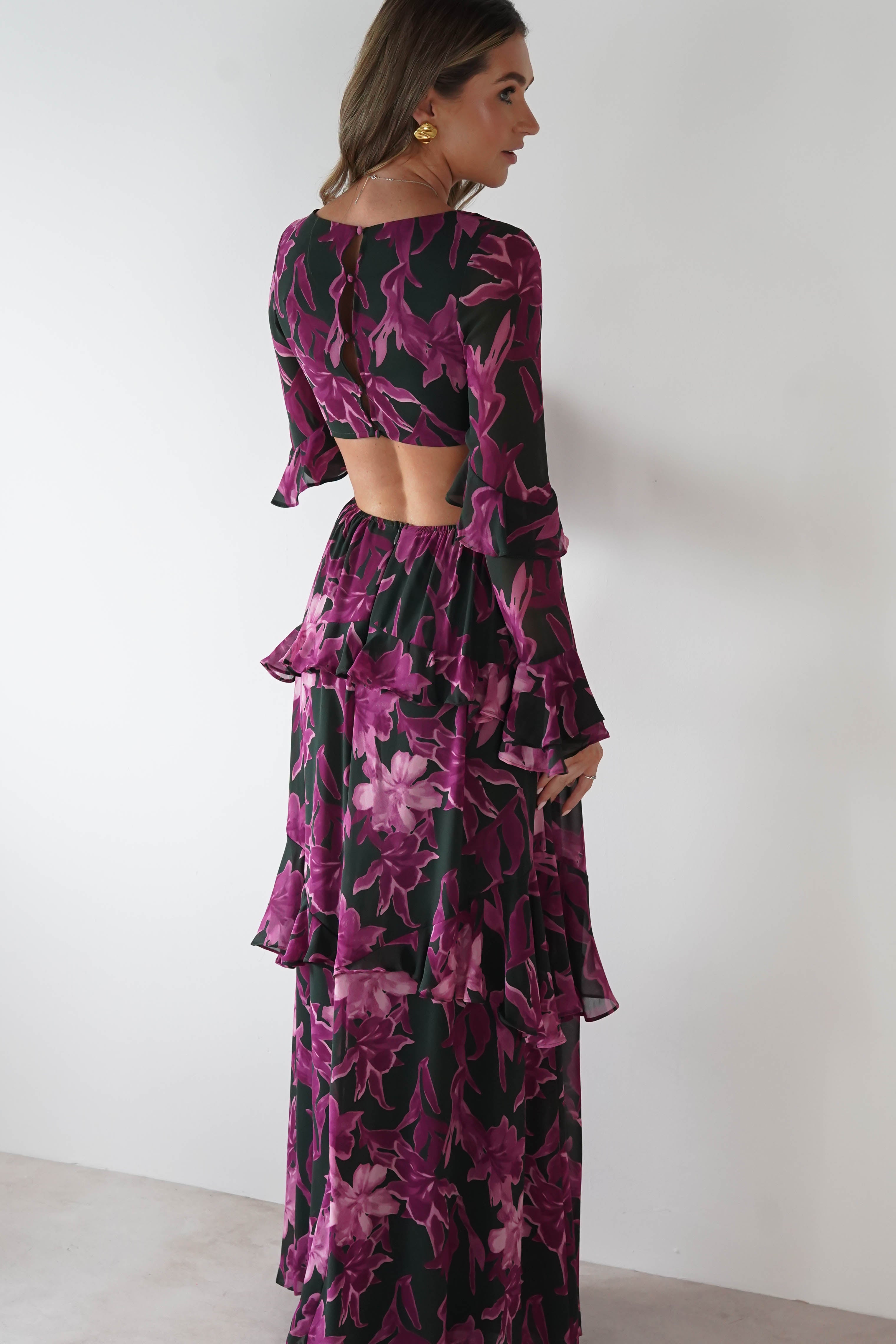 MANIJU Dresses 1*DONE -MANIJU-MF23061-OLIVEMULTI DRESS/ PINKPRINT ON THE OUTSIDE