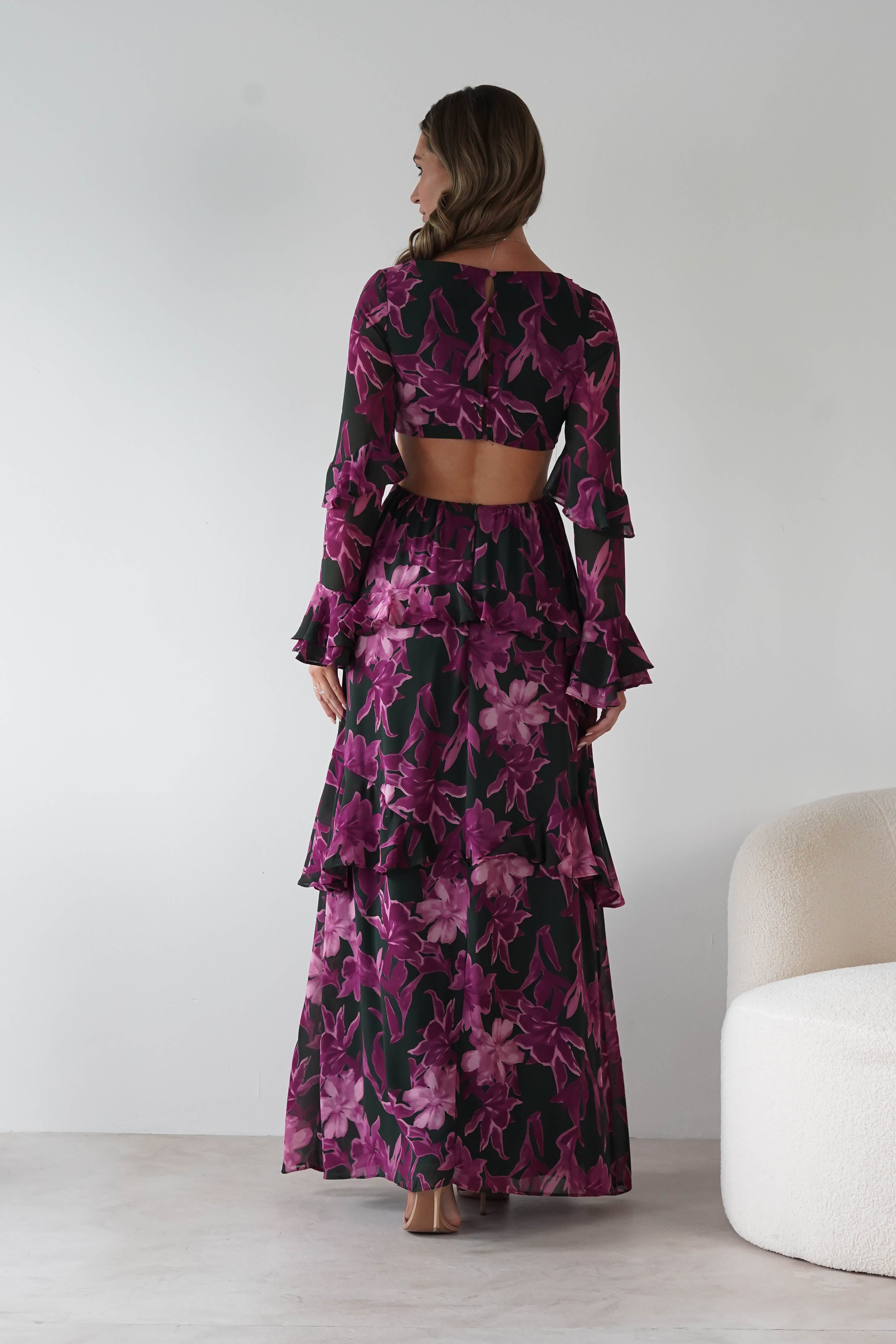 MANIJU Dresses 1*DONE -MANIJU-MF23061-OLIVEMULTI DRESS/ PINKPRINT ON THE OUTSIDE