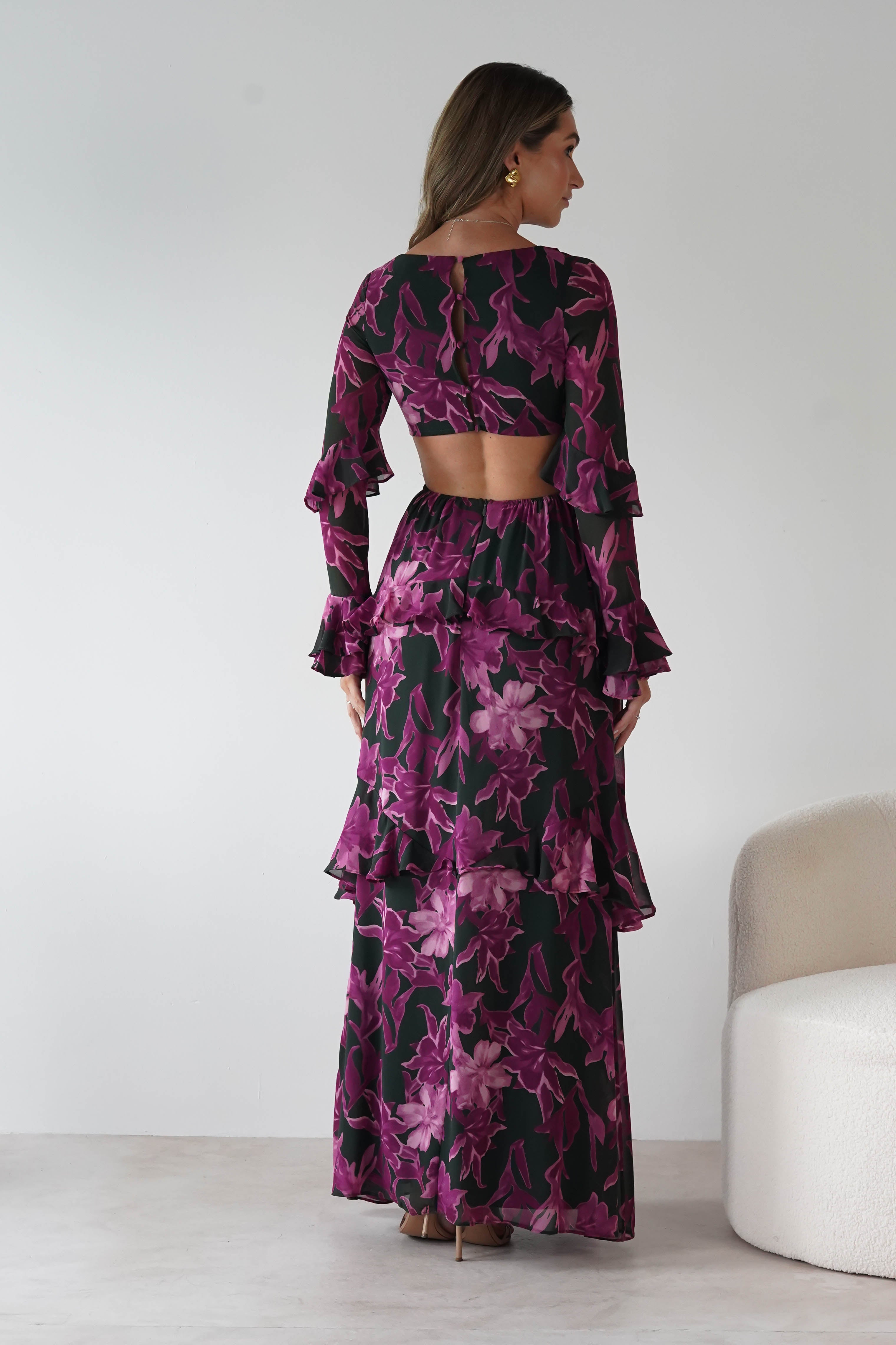 MANIJU Dresses 1*DONE -MANIJU-MF23061-OLIVEMULTI DRESS/ PINKPRINT ON THE OUTSIDE