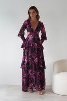 MANIJU Dresses 1*DONE -MANIJU-MF23061-OLIVEMULTI DRESS/ PINKPRINT ON THE OUTSIDE