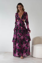MANIJU Dresses 1*DONE -MANIJU-MF23061-OLIVEMULTI DRESS/ PINKPRINT ON THE OUTSIDE