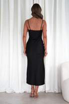 MANIJU Dresses 1*DONE - MANIJU- MF23065-BLACK FEATHER DETAIL DRESS