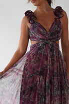 MANIJU Dresses 1*DONE -MANIJU-MM24525-BURGUNDY TULLE DRESS