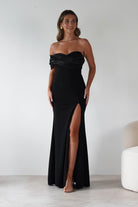 MANIJU Dresses 1*DONE - MANIJU- MM2970-BLACK DRESS WITH SATIN DETAIL