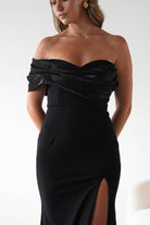 MANIJU Dresses 1*DONE - MANIJU- MM2970-BLACK DRESS WITH SATIN DETAIL