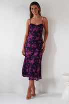 Merlo Low Back Midaxi  | Grape Print - Oh Hello Clothing