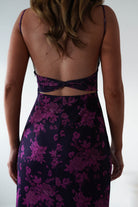 Merlo Low Back Midaxi  | Grape Print - Oh Hello Clothing