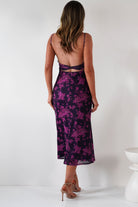 Merlo Low Back Midaxi  | Grape Print - Oh Hello Clothing