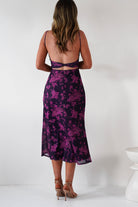 Merlo Low Back Midaxi  | Grape Print - Oh Hello Clothing