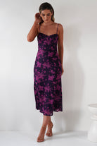 Merlo Low Back Midaxi  | Grape Print - Oh Hello Clothing