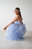Claudette Ruffle Glitter Maxi  | Blue - Oh Hello Clothing
