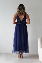 F & P Dresses 1*DONE MF25002 NAVY - MANIJU TULLE