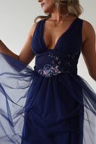 F & P Dresses 1*DONE MF25002 NAVY - MANIJU TULLE
