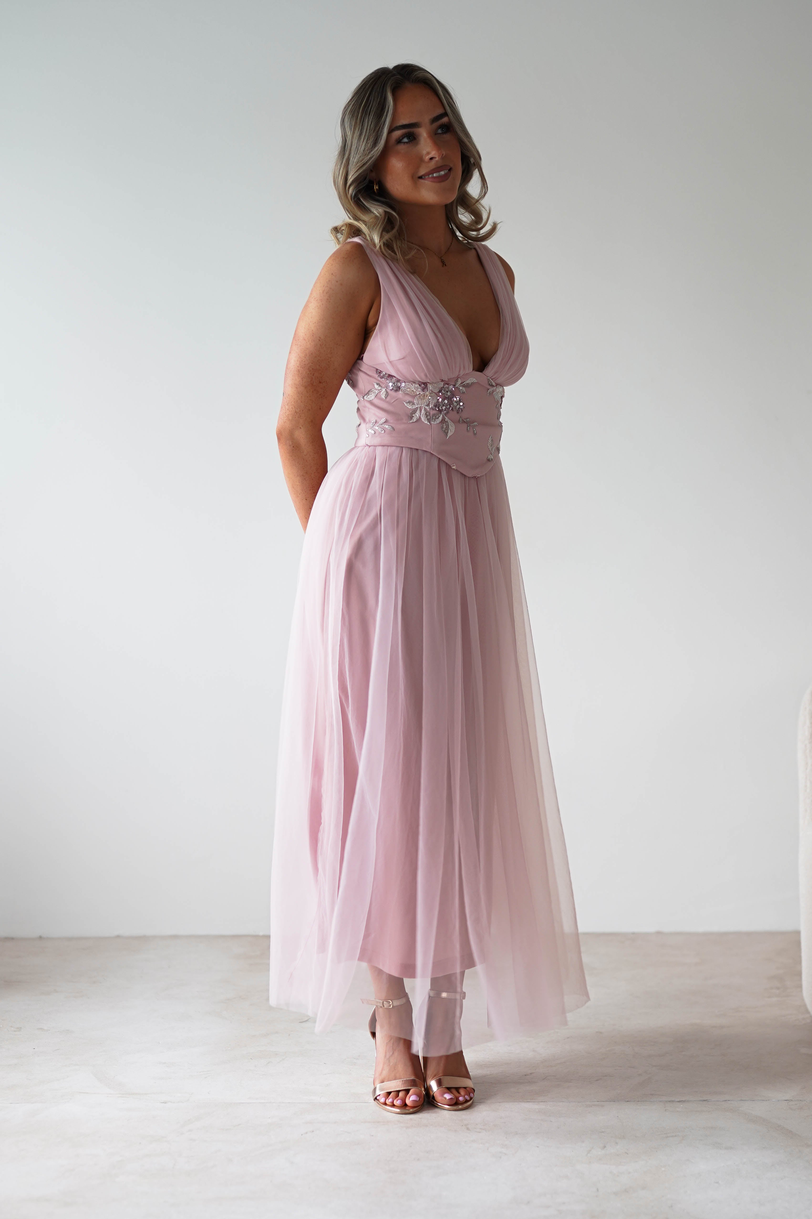 F & P Dresses 1*DONE MF25002 PINK - MANIJU TULLE