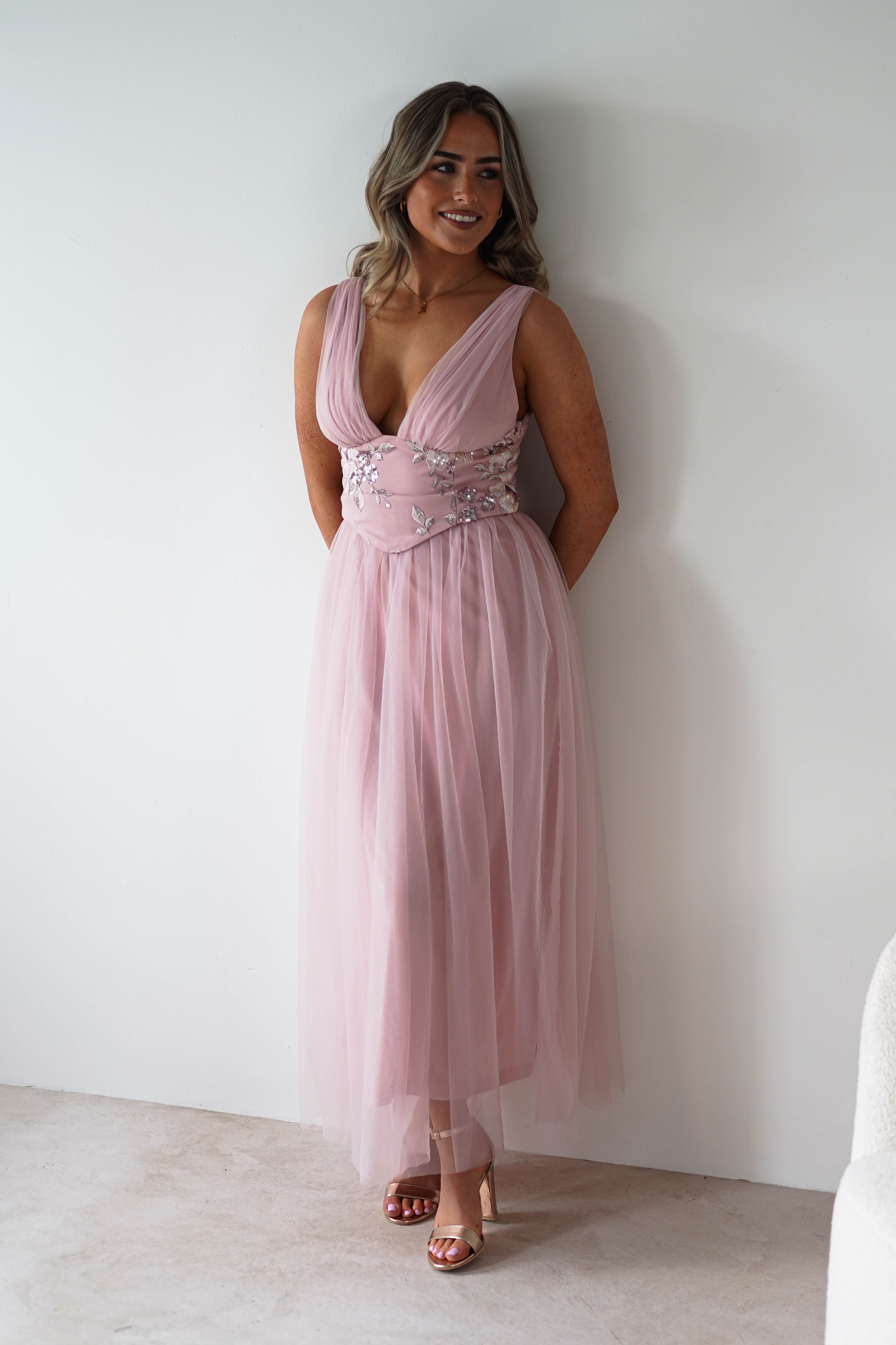 F & P Dresses 1*DONE MF25002 PINK - MANIJU TULLE