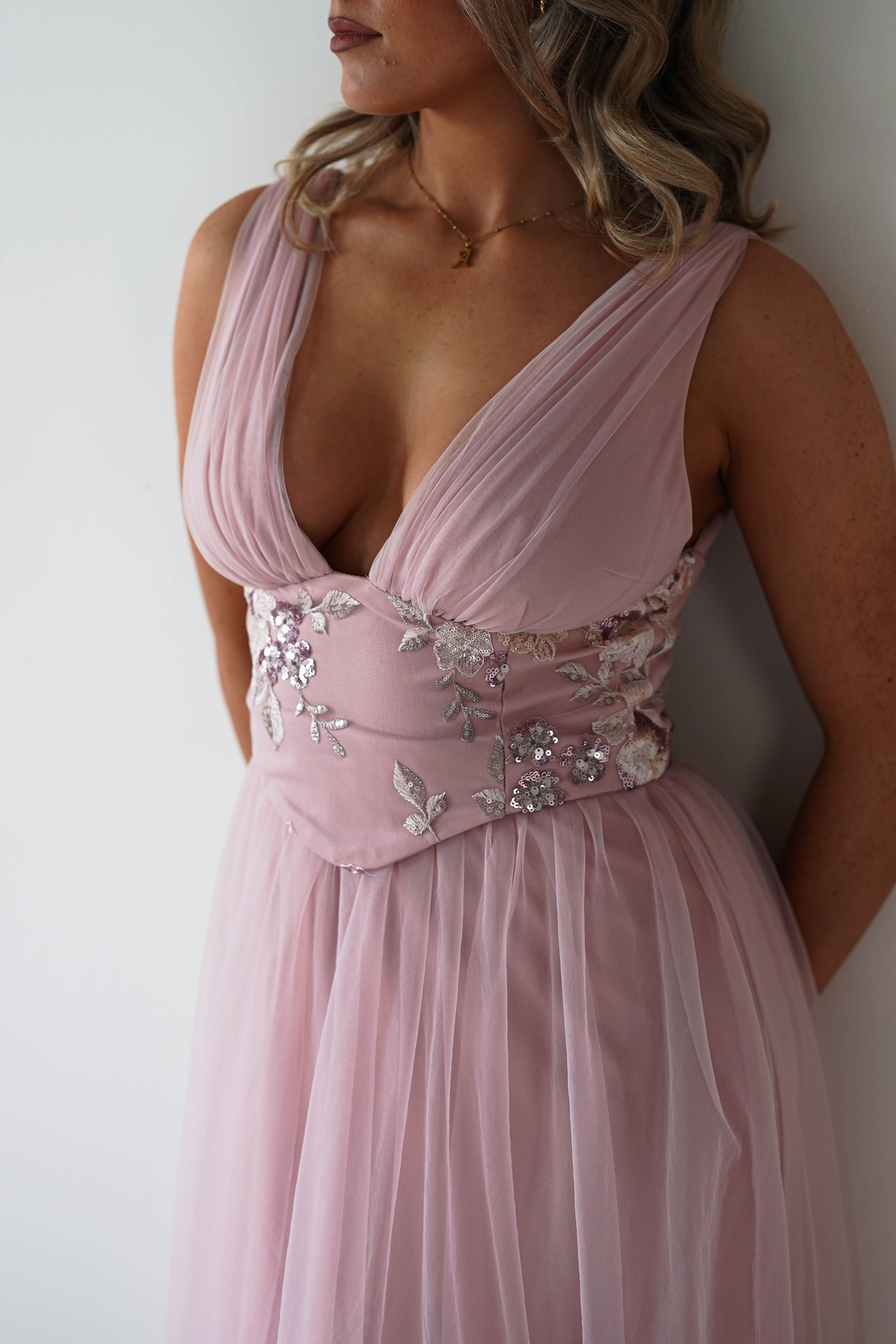 F & P Dresses 1*DONE MF25002 PINK - MANIJU TULLE