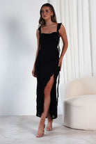 Mhissa Ruffle Maxi  | Black - Oh Hello Clothing