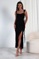 Mhissa Ruffle Maxi  | Black - Oh Hello Clothing
