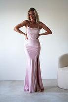 Elsa Matte Satin Maxi Gown | Blush Pink - Oh Hello Clothing