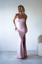 Elsa Matte Satin Maxi Gown | Blush Pink - Oh Hello Clothing