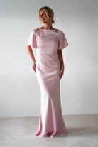 Olivia Soft Matte Satin Maxi Dress | Blush Pink - Oh Hello Clothing