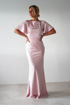Olivia Soft Matte Satin Maxi Dress | Blush Pink - Oh Hello Clothing
