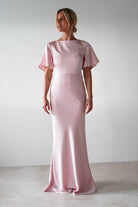 Olivia Soft Matte Satin Maxi Dress | Blush Pink - Oh Hello Clothing