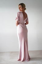 Olivia Soft Matte Satin Maxi Dress | Blush Pink - Oh Hello Clothing