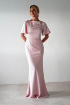 Olivia Soft Matte Satin Maxi Dress | Blush Pink - Oh Hello Clothing