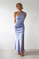 Meera Soft Matte Satin Midaxi  | Periwinkle Blue - Oh Hello Clothing
