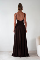 PINK BOOM Dresses 1*DONE -PBLOOM-F8002-BROWN MAXI DRESS