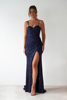 PINK BOOM Dresses 1*DONE -PBLOOM-F86031-NAVY SEQUIN GOWN (Copy)