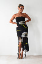lonka Dresses 1*DONE - S5Y2622 BLACK RUCHED MIDI - LONKA